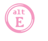 Alt E Typewriter Key Logo Image